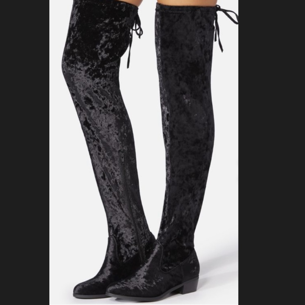 Black Velvet  over the knee boots